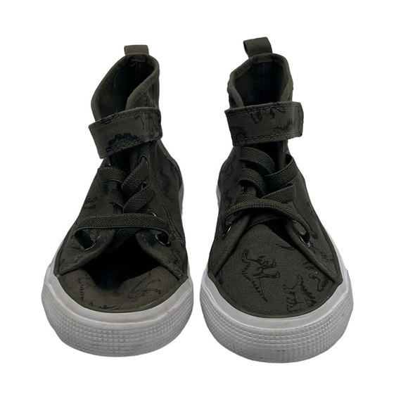h&m Khaki Green Dinosaur High Top Sneakers Size 12 Toddler - Picture 3 of 9